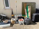 Household and Electrical Waste 3 wooden shed panels
1 bag compost
2 dehumidifiers
1 Hoover
1 mower 
1 tall lamp
1 computer screen
2 bags small electricals & light bulbs
1 large rug
2 blinds
1 bag of rugs & curtains 
1 suitcase containing 3 smaller cases
1 box of old door plates & handles
1 empty plastic storage box
1 kitchen cupboard door
4 lamp shades SE12 - removed for £120