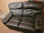 Collection of 2 sofas Black sofa reclines and other sofa is a sofa bed without mattress. ME1 - removed for £95