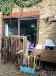 Various house/garden waste 4 pallets
3 chairs + 1 half chair
2 stools
1 table and feets
Broken wood boxes
Broken table top N1 - removed for £125