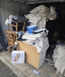 mostly garden waste mostly garden stuff there is a large intex swimming pool with filter that works no including the matress in the photos bed frame few chairs table darwers etc SM6 - removed for £160