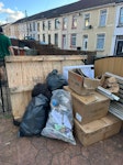 Solar install rubbish Pallets bags rails and solar install with cardboard boxes and bags - all as per photo CF47 - removed for £120