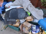 Bookshelf,garagestructurebrick Book shelf
Garage roof structure & side canopy
Bricks & rubbles
Miscellaneous household waste
Small tiles pack
Old tools & rakes
Plant pots TW7 - removed for £300