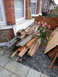 Mostly wood + felt/insulation This is the wood and fixings from a 12x6 foot demolished shed. There is on street access. Nails are present in some planks so please take precautions. UB8 - removed for £170