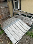 Metal shed parts/ fence panel One old broken fence panel and metal shed broken into pieces. (Roof piece is larger) E10 - removed for £130