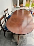 dining table and 3 chairs table is 92 W x 190 L (extended) but can be folded. it is on wheels so easily moveable. KT6 - removed for £65