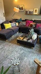 Corner sofa, table, stool Corner sofa. Some elements reusable but spring broken.  Modular W13 - removed for £130