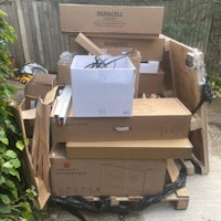 Pallets Carboard rubbish collected by M&V waste Clearance