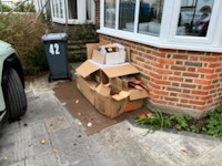 Cardboard boxes, various rubbi collected by hanworth auctions ltd