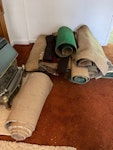 carpeting & vinyl carpet rolls and small amount lino/vinyl B30 - removed for £140