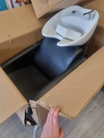 Backwash and basin unit from s collected by Mersey Waste (NW) LTD