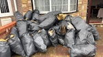 Plasterboard + FibreGlass Plasterboard in around 10 bags + 25-30 bags of fibreglass UB10 - removed for £240