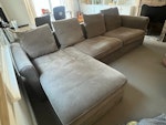 Left hand chaise sofa bed Left hand chaise sofa bed with pull out mattress to be removed from indoors. Sofa has marks on cushions but can be reused with a little TLC. SW6 - removed for £125