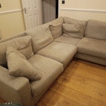 Sofa, mattress, wardrobe A double mattress, a corner sofa, and a large wooden wardrobe. The wardrobe has some cosmetic damage on the front (as pictured) but is good quality and reusable. The sofa has some cat scratches. There are some stairs at the property and this would require at least two strong people. SE24 - removed for £180