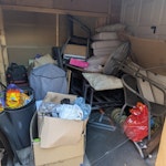 Shed clear out items of note. Good condition Weber kettle BBQ. metal garden furniture frame. roll of artificial turf. working lawnmower (missing a wheel). other bits of scrap metal. a small amount of glass and some mirrors. NG9 - removed for £80