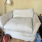 Sofa and large armchair Large sofa and armchair - reusable, but too large for local charity shops OX4 - removed for £200