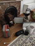Electronic appliances misc. Functioning and good condition:
2 medium electric heaters 
1 small electric heater 
1 air purifier 
1 coffee grinder 

+2 suitcases and backpacks SW7 - removed for £10