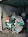 25bags oldplaster & wood frame approx 25 bags of old plaster, a few plywood timber frames and cardboards, one wood pallet EN2 - removed for £140