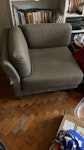 A 3 seater sofa in 2 pieces It’s an old sofa that I put throws over but it is too big for my living room SW3 - removed for £95