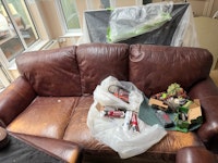 Three seater settee & armchair collected by Achut Ltd