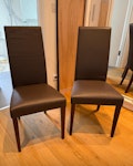 2 Dining Chairs 2 brown leather chairs in good condition. Very comfortable. W4 - removed for £25