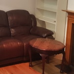 2 seater Sofa plus chair One 2 seater leather sofa in good condition. H 99, W 163cm, D 101 cm. Collection time may change as I am waiting on when it can be put on the street. Also, a desk chair but that may be taken by passers by before it needs to be collected. They will be left out on the St Margarets side ie next to the entrance to St Margarets Tavern car park. TW1 - removed for £85