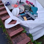 General houshold items Various mixed household items, plastic tubs, metal saucepans, glass, fabric, books. All fairly clean. BS5 - removed for £65