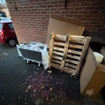 3 old storage heaters & pallet 3 old storage heaters & pallet GU2 - removed for £80