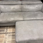 Natuzzi sofá & ottoman. No cash offers. Natuzzi sofa and ottoman from 2012. 2.20m x 1.10m. Good condition needs deep cleaning. W4 - removed for £120