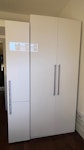 2 Ikea cupboards 1ikea kitchen cupboard METOD 60 cm x 200 cm
1 Ikea double wardrobe Pax 220 cm high x 150cm
Incl shelves/drawers 
Glossy white NW3 - removed for £0