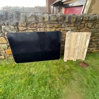 Solar panel and wooden pallet collected by MWT waste Ltd