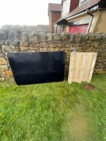 Solar panel and wooden pallet collected by MWT waste Ltd