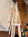 Bunk bed and office table disassembled wooden bunk bed and disassembled office table. The longest items are around 180cm. The table top is around 100x50cm. NW6 - removed for £75