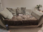 2 sofas: a 2 and a 3 seater It's a 2 seater sofa which is 180cm length and a 220cm 3 seater sofa, including the back cushions. Property is accessible from main road and has no parking restrictions EH22 - removed for £160