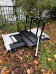 Bed frame and desk In front garden. Access 24/7, just come down the path. N1 - removed for £50