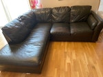 L-shaped sofa 230 by 210cm SW19 - removed for £90