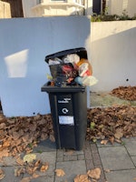 Empty one black household bin collected by Waste London