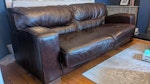 Double mattress and sofa 3 seater brown leather sofa and double mattress SK4 - removed for £100