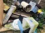 household waste broken up household items, plastic storage, parasol, chair and other items. TW12 - removed for £95