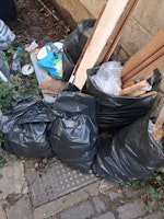 bags diy waste+box of crockery collected by Job Done