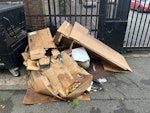 Household Waste Dumped A pile of cardboard boxes and a toilet cistern dumped in our car park. E3 - removed for £81