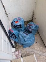 4 black bags of general rubbis collected by Perkins&Sons clearance &removals