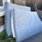 3 mattresses, sofa, wardrobe 3 Matrasses, 1 sofa about 2200 long, one small wooded wardrobe which comes apart into two pieces. No access to road between 8-9am and 3-4pm. All in front garden. SE22 - removed for £150