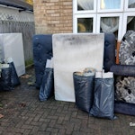 bed base, mattress, sofa, bags bed base, mattress, sofa, 8-10 bags of vinyl offcuts KT6 - removed for £231