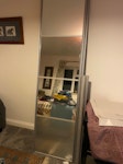 Mirror wardrobe doors (2) 2240 mm high. Also top and bottom tracks. SO41 - removed for £63