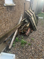 Decking wood and fence panel collected by Perkins&Sons clearance &removals