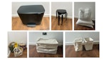 Bin, stools, bedding etc. Bin, stools, duvet & pillows, MUJI fabric storage boxes + 4 bags of miscellaneous. SW6 - removed for £57