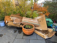 large flat cardboard boxes collected by M&V waste Clearance