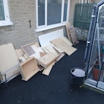 Wardrobes and Chest of drawers Two broken down wardrobes into pieces and a chest of drawers broken into pieces. HX2 - removed for £173