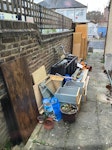 Variety wood, furniture etc Wood, old furniture, plastic plant pots, small amount of rubble, kitchenware, miscellaneous SE4 - removed for £114