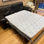 Leather sofa bed, good conditi Leather sofa bed in good condition for collection . Dimentions 200x90x90cm. SE21 - removed for £93